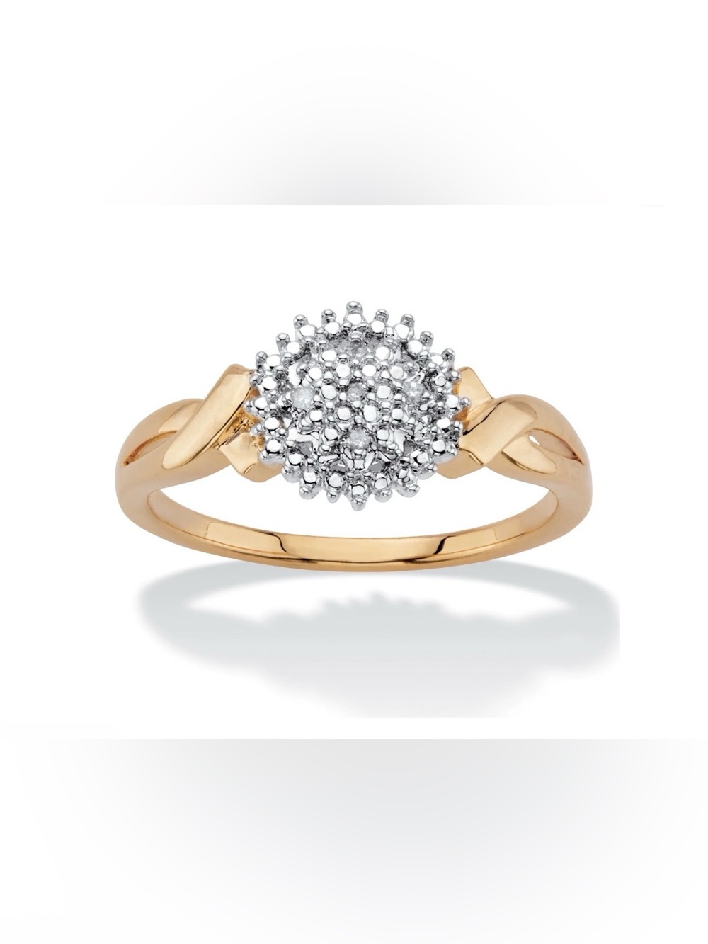 Twisted Diamond Ring 0.03 CTW 14K Gold Plated Two Tone I-J I2-I3